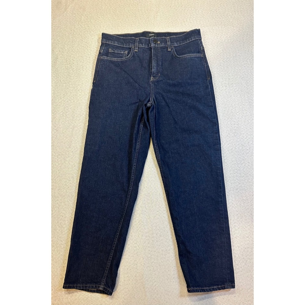 Theory Treeca D Stretch Denim Jeans Indigo Blue Straight Leg Size 27 M04211